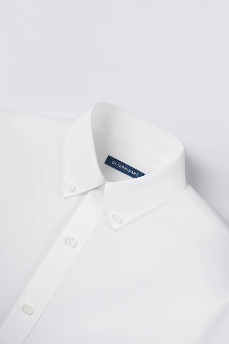 Wrinkle-Free Poplin Button-Down Dress Shirt | White WH001Z - Image 3