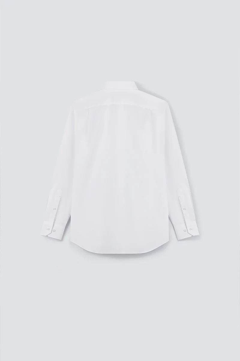 Wrinkle-Free Poplin Button-Down Dress Shirt | White WH001Z - Image 6