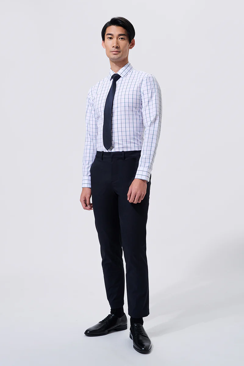 Wrinkle-Free Poplin Dress Shirt | Green Check 21046N - Image 3