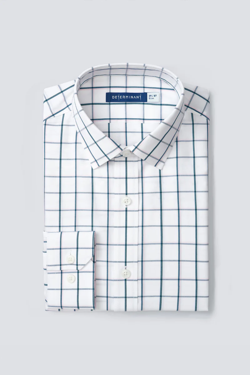 Wrinkle-Free Poplin Dress Shirt | Green Check 21046N - Image 8