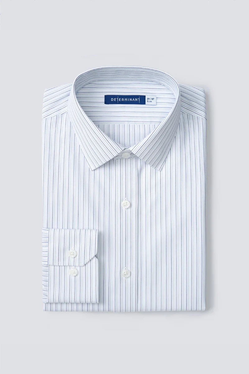 Wrinkle-Free Poplin Dress Shirt | Green Stripes 22497N - Image 10
