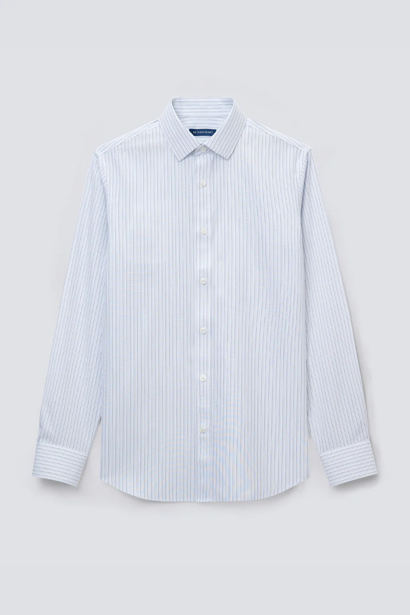 Wrinkle-Free Poplin Dress Shirt | Green Stripes 22497N - Image 9