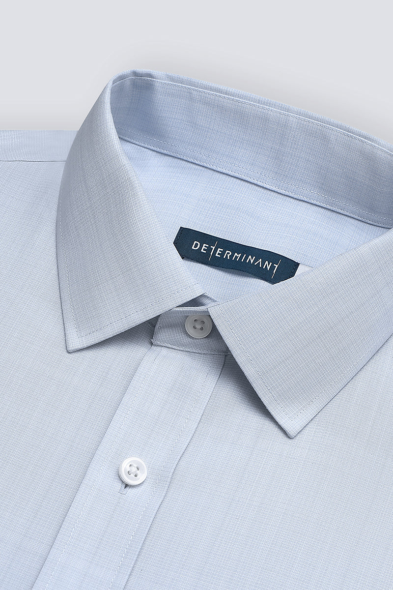 Wrinkle-Free Poplin Dress Shirt | Pale Blue Semi Plain 28513N - Image 8
