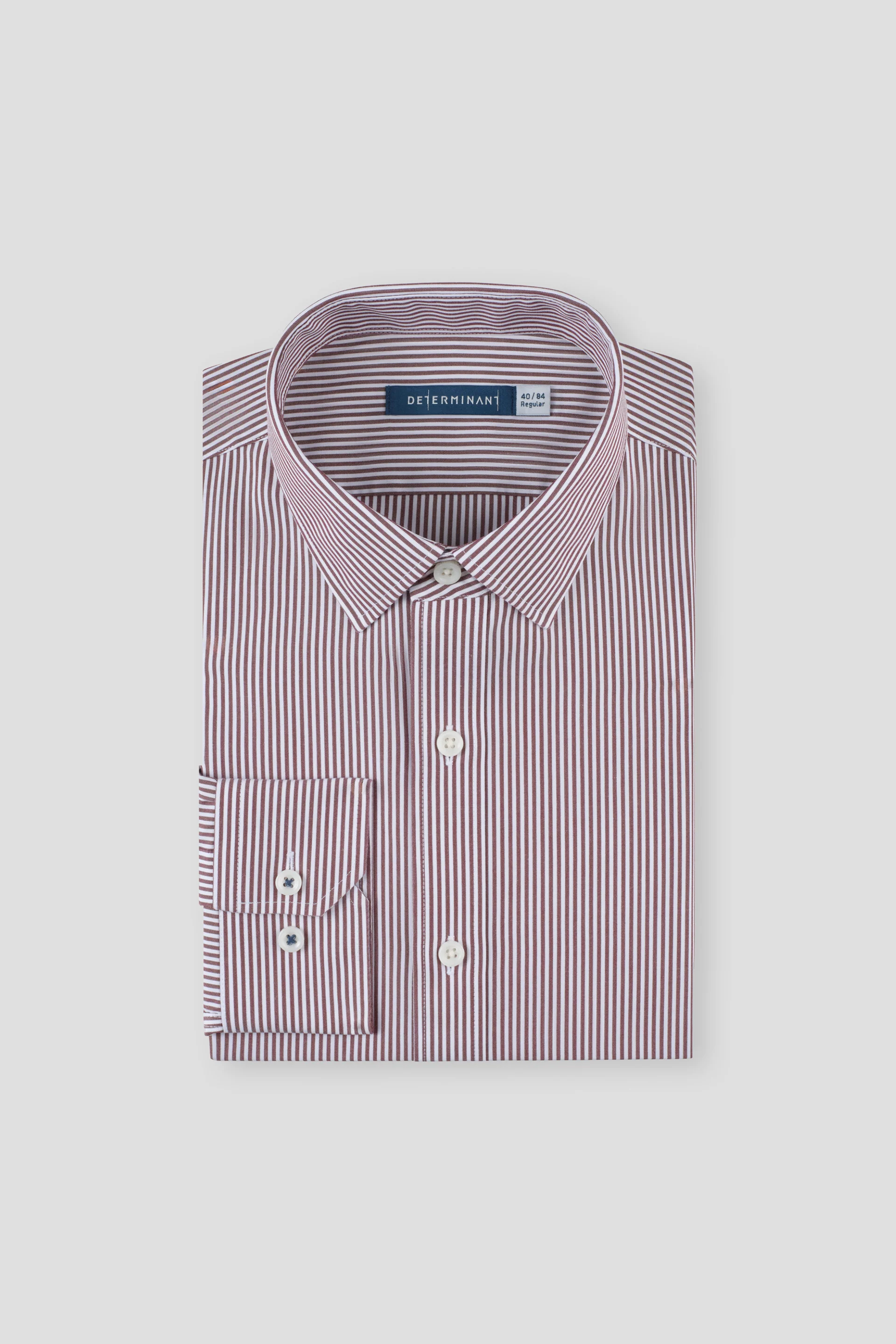 Wrinkle-Free Poplin Dress Shirt | Plum Burgundy Stripes 10091N - Image 4