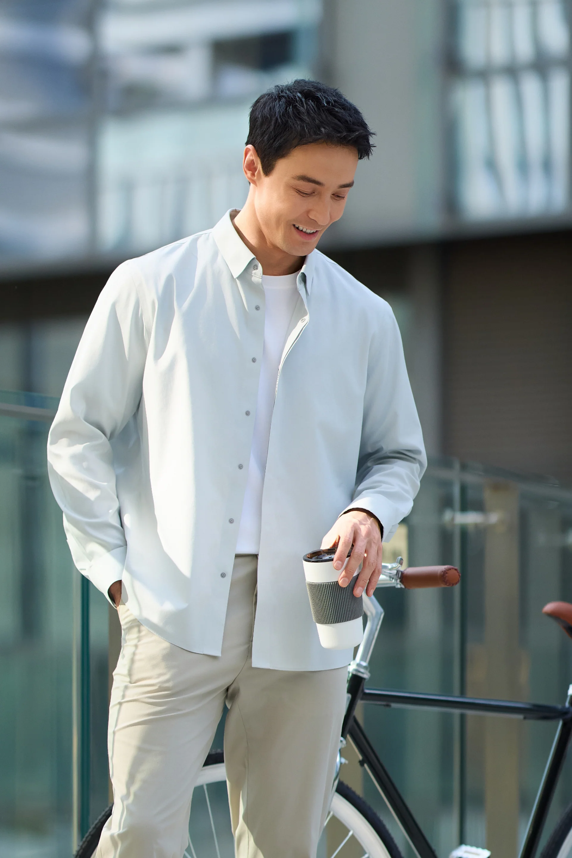 Wrinkle-Free Sharp Shirt | Grey 25418N - Image 3
