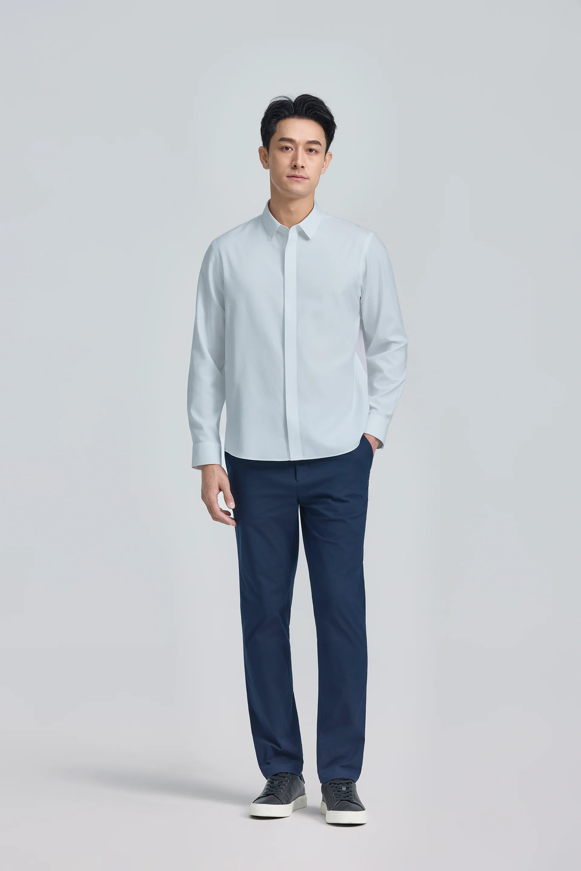 Wrinkle-Free Sharp Shirt | Grey 25418N - Image 5
