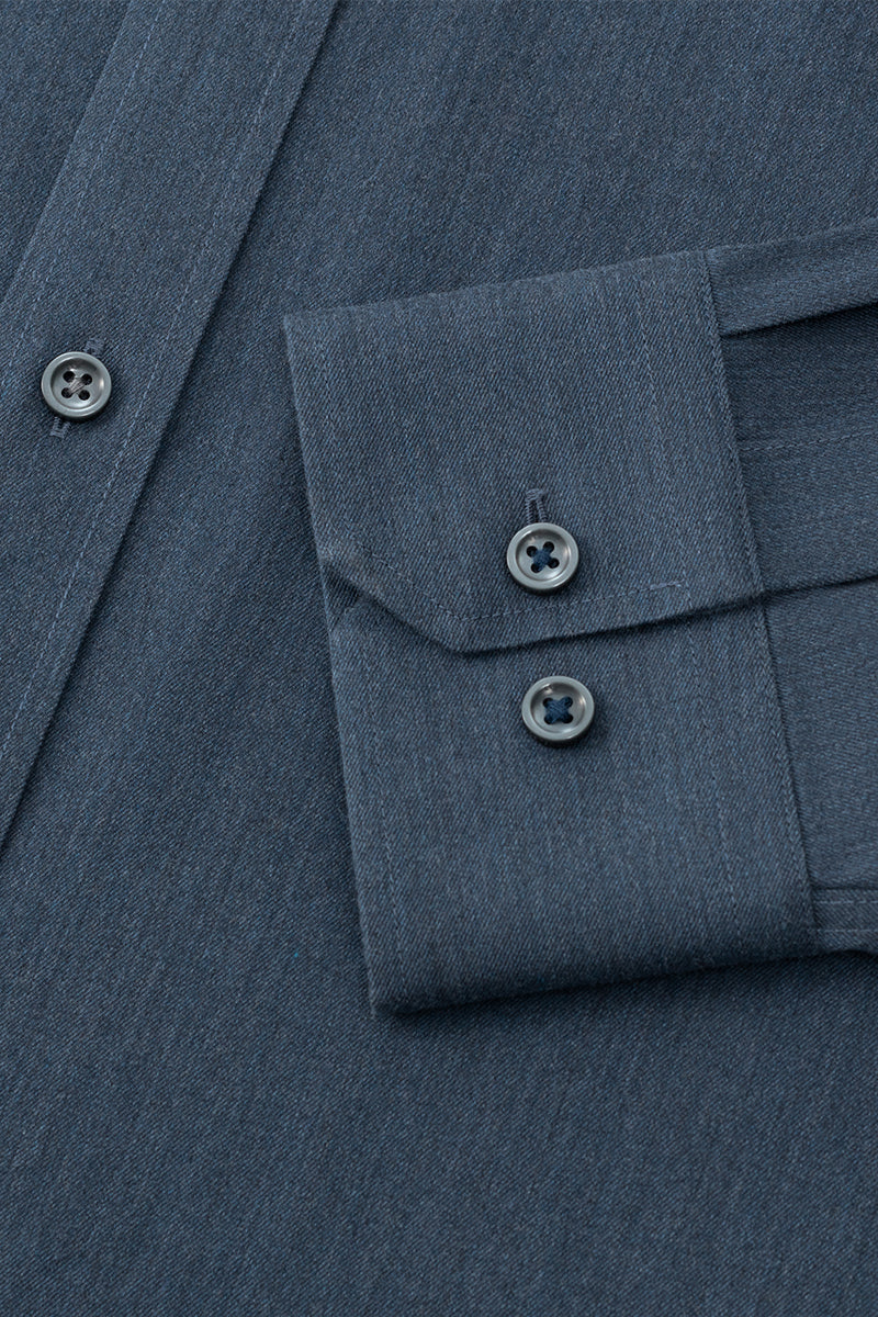 Wrinkle-Free Twill Heather Dress Shirt | Grey Blue 27790N - Image 10