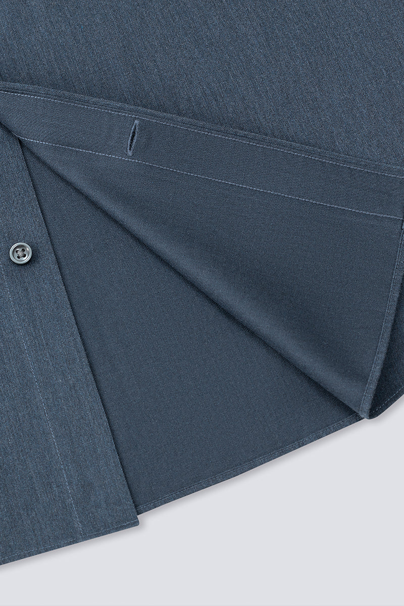 Wrinkle-Free Twill Heather Dress Shirt | Grey Blue 27790N - Image 11