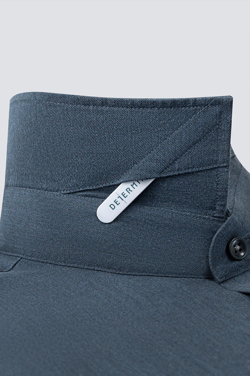 Wrinkle-Free Twill Heather Dress Shirt | Grey Blue 27790N - Image 13