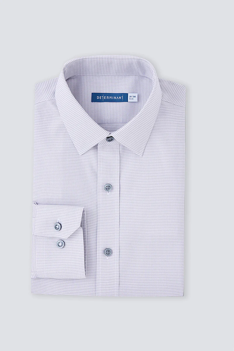 Wrinkle-Free Twill Dress Shirt | Grey Check 10519N - Image 10
