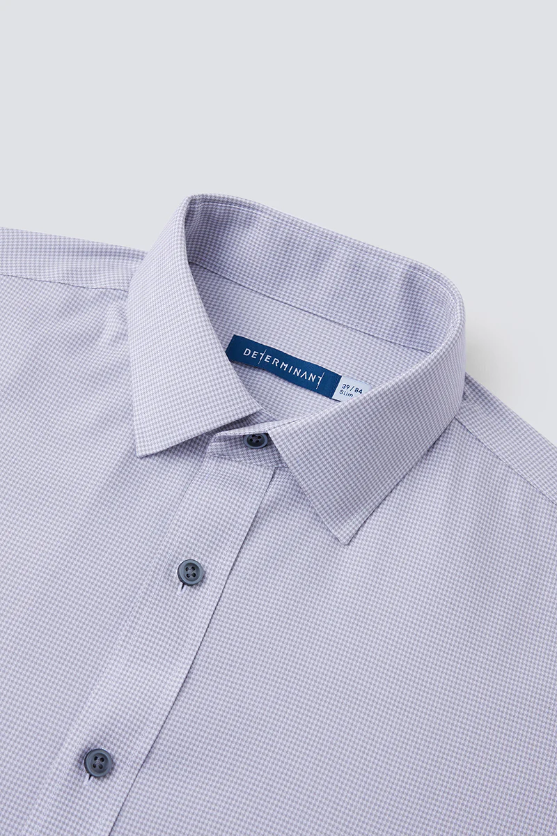 Wrinkle-Free Twill Dress Shirt | Grey Check 10519N - Image 6