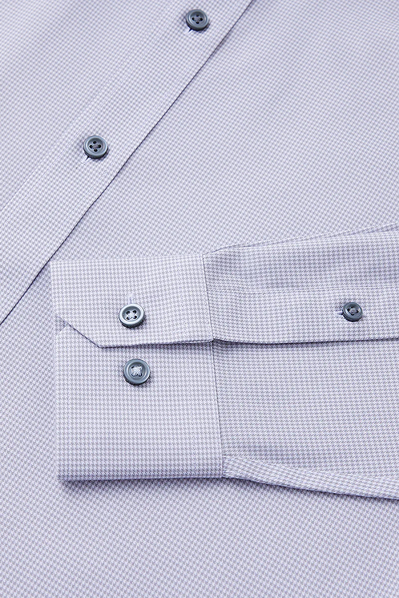 Wrinkle-Free Twill Dress Shirt | Grey Check 10519N - Image 7