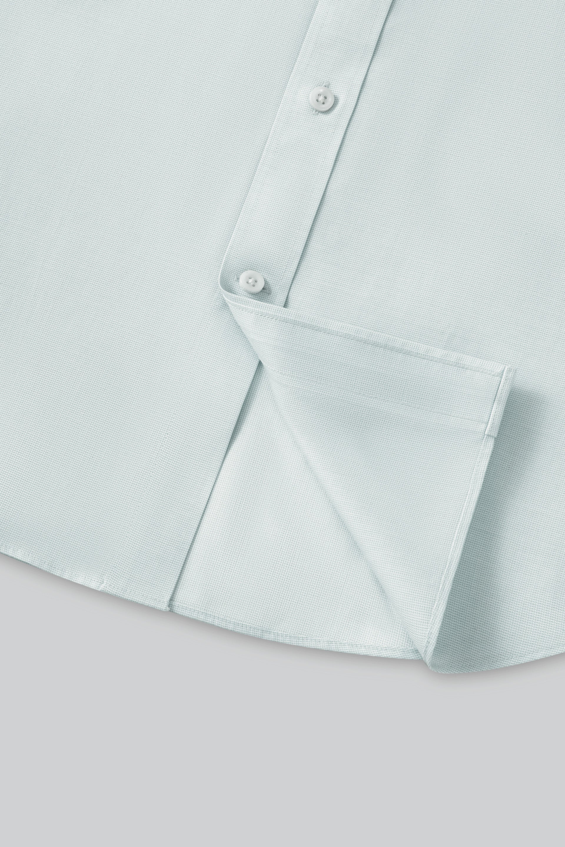 Wrinkle-Free Twill Dress Shirt | Iced Aqua Plain 30030N - Image 5