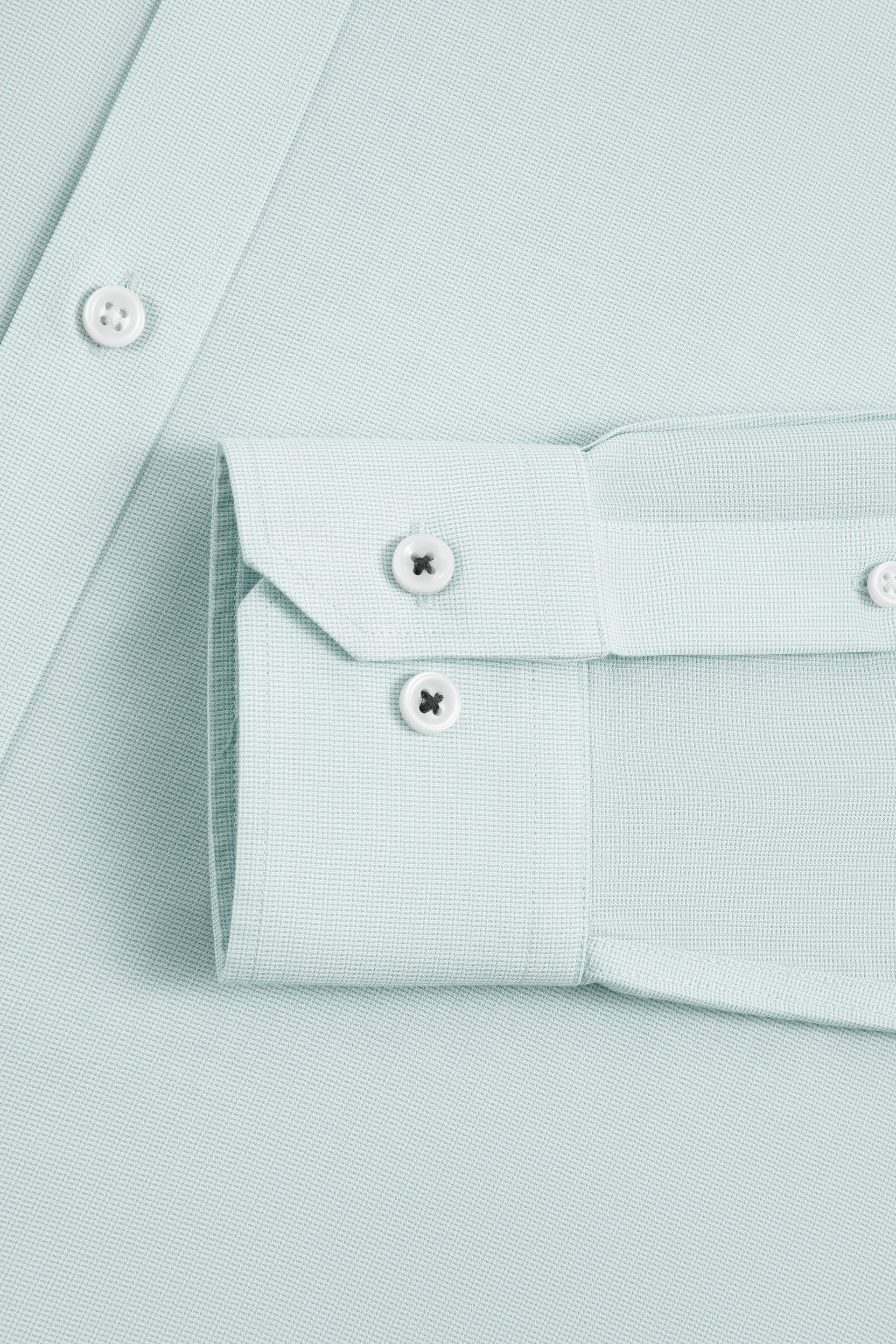 Wrinkle-Free Twill Dress Shirt | Iced Aqua Plain 30030N - Image 6