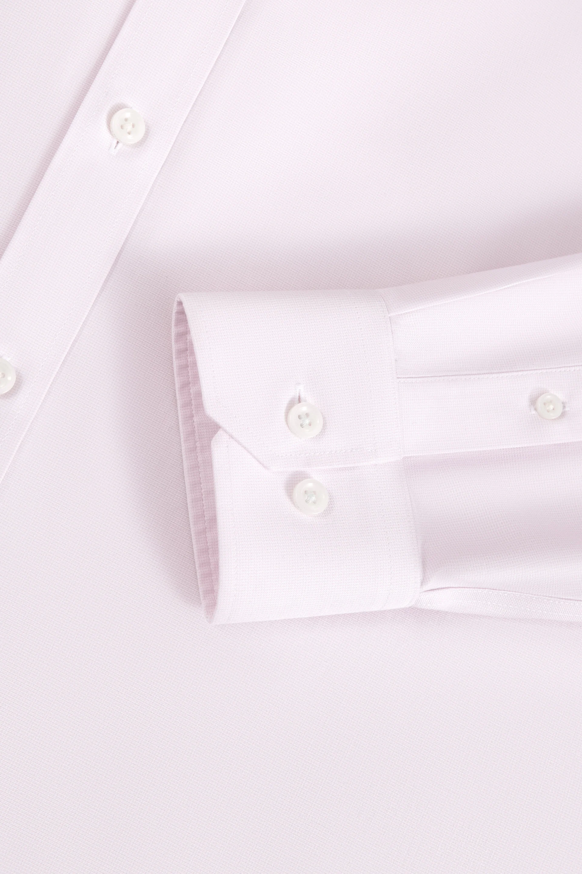 Wrinkle-Free Twill Dress Shirt | Lavender Forest Plain 30028N - Image 5