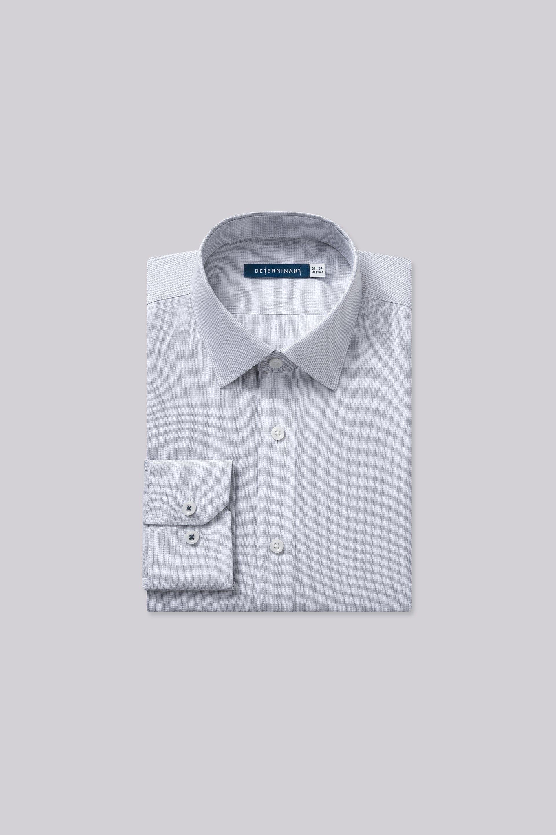 Wrinkle-Free Twill Dress Shirt | Light Grey Plain 27222N - Image 5