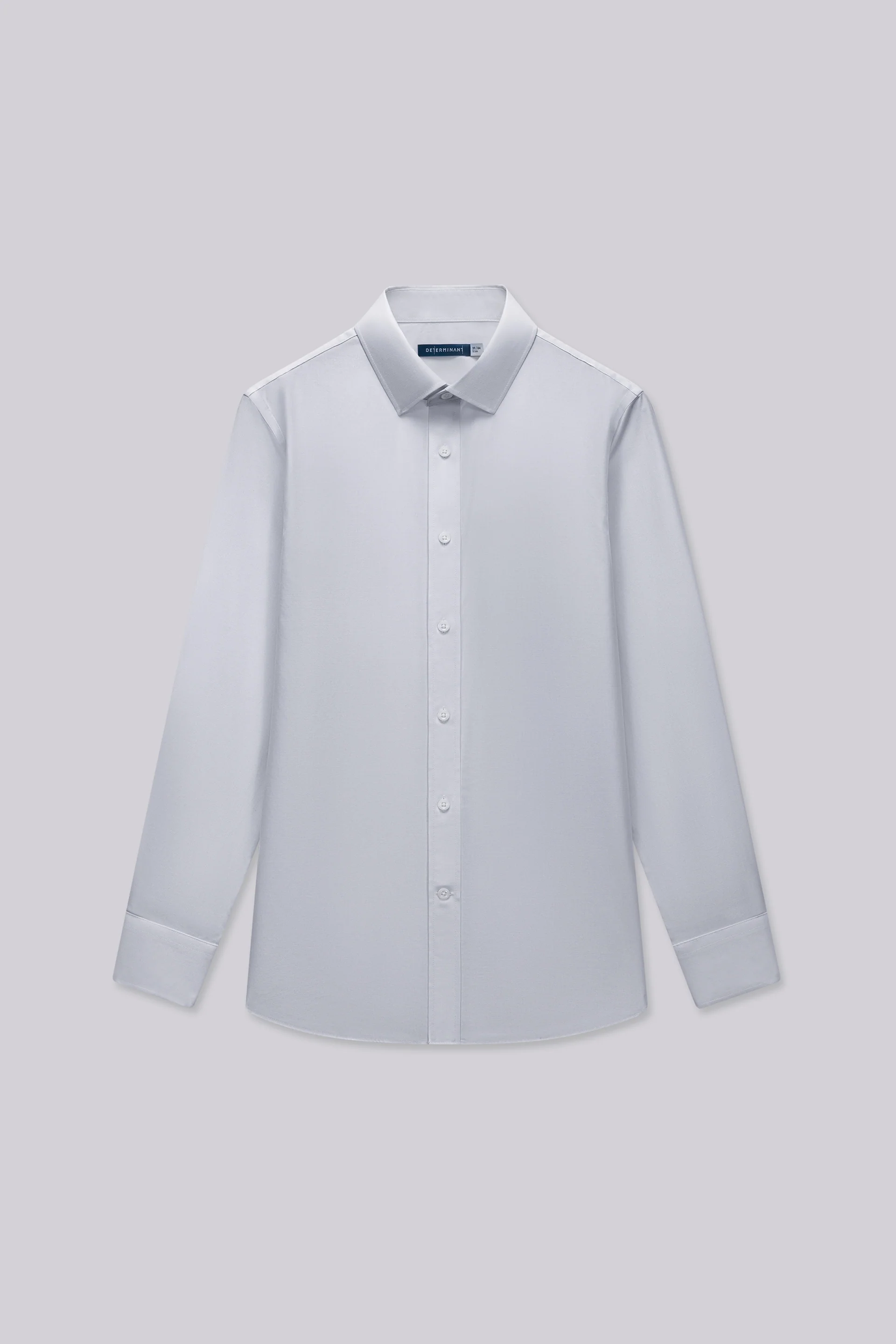 Wrinkle-Free Twill Dress Shirt | Light Grey Plain 27222N - Image 6