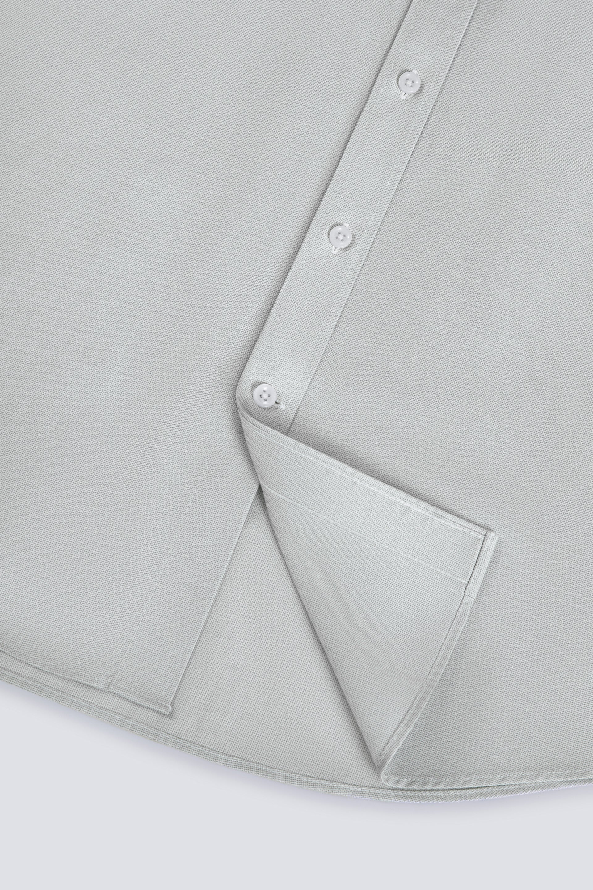 Wrinkle-Free Twill Dress Shirt | Light Grey Plain 27222N - Image 7