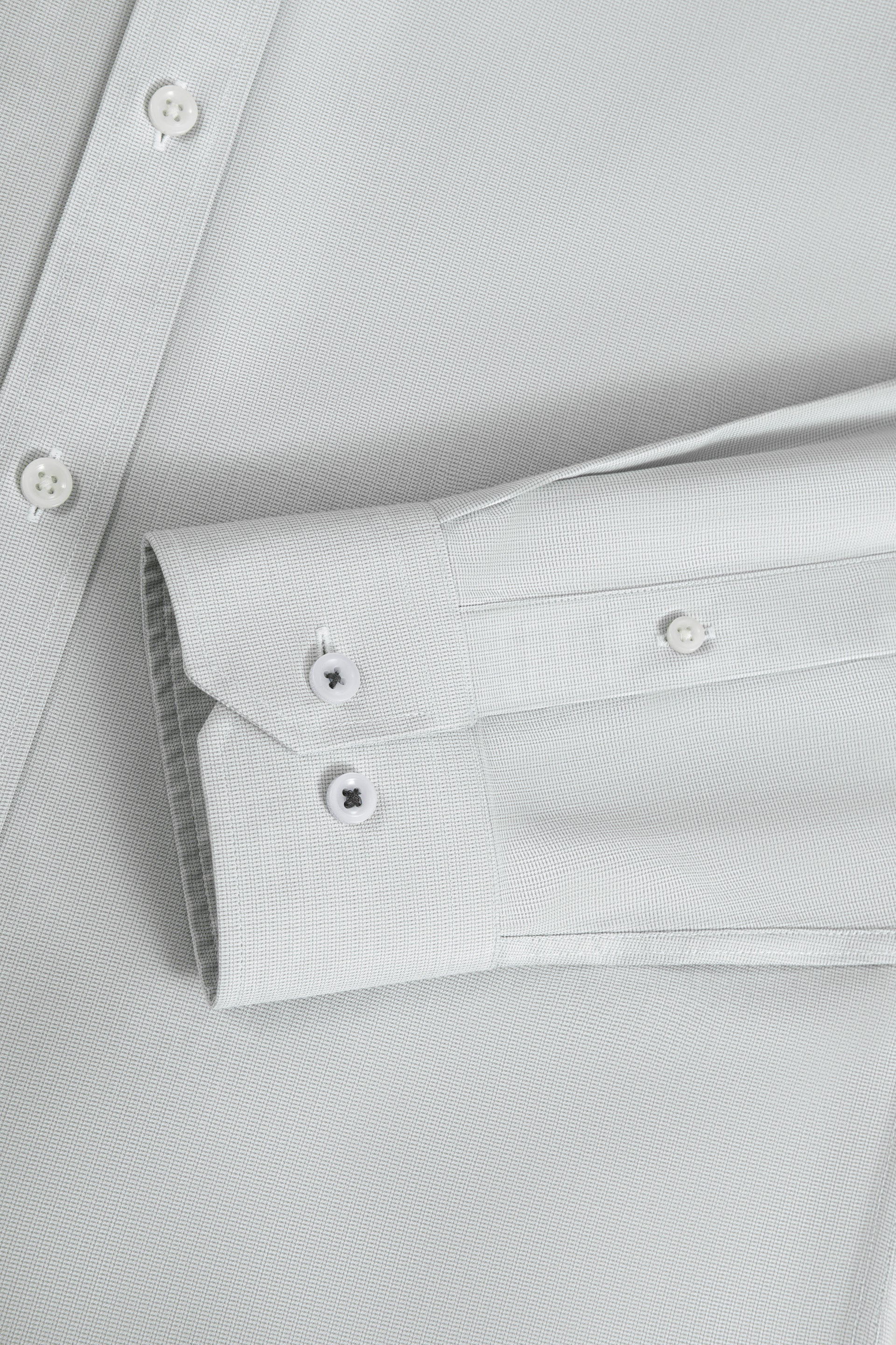 Wrinkle-Free Twill Dress Shirt | Light Grey Plain 27222N - Image 8