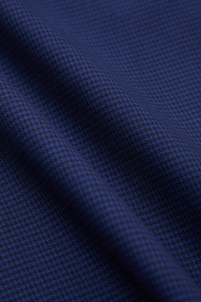Wrinkle-Free Twill Dress Shirt | Navy Check 10520N - Image 7