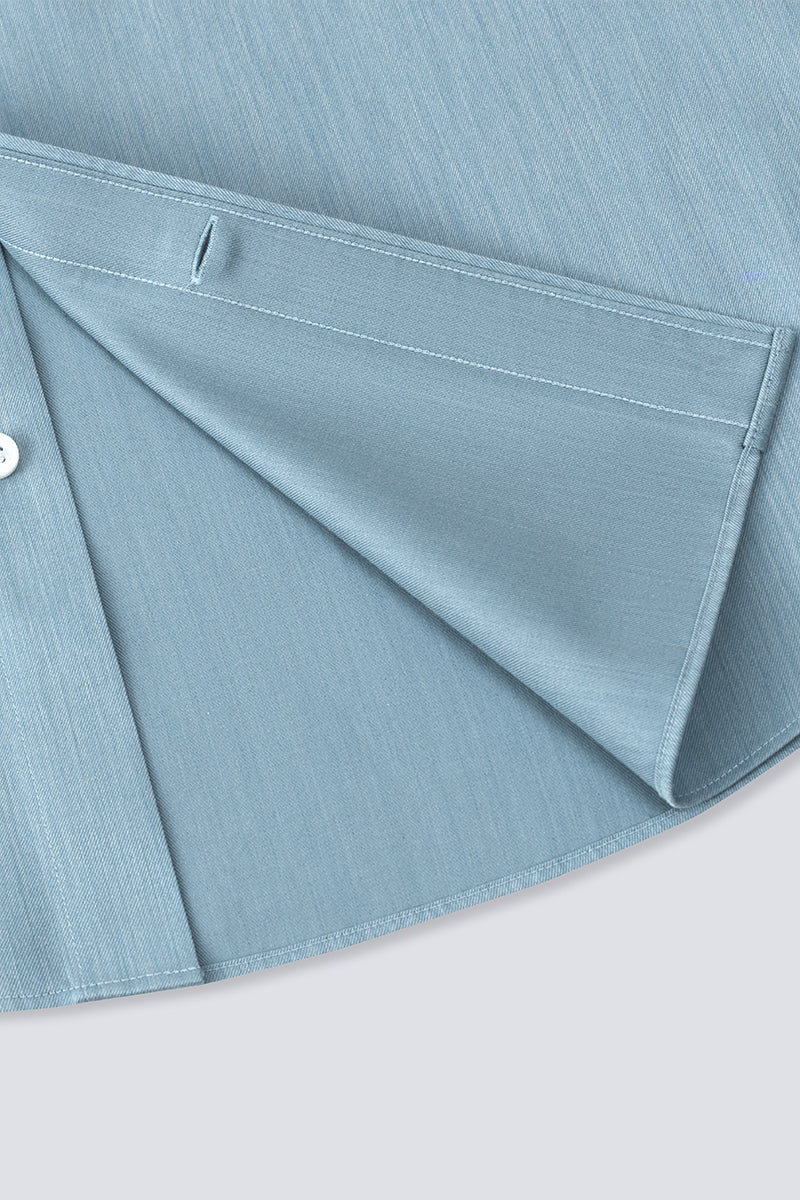 Wrinkle-Free Twill Heather Dress Shirt | Sky Blue 27796N - Image 13