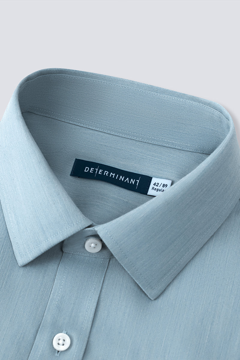 Wrinkle-Free Twill Heather Dress Shirt | Sky Blue 27796N - Image 8
